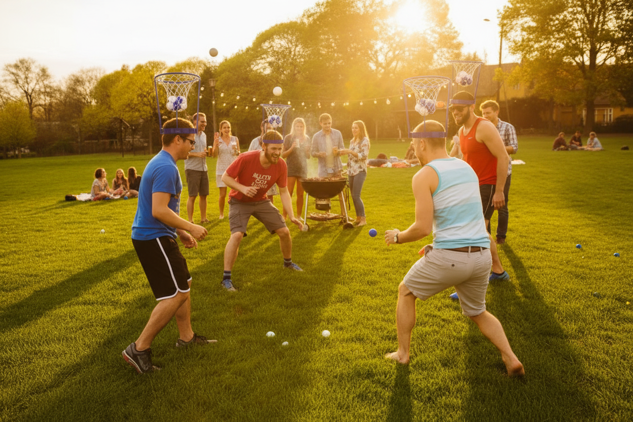 Head Basketball Hoop Hero Image - Backyard Scene